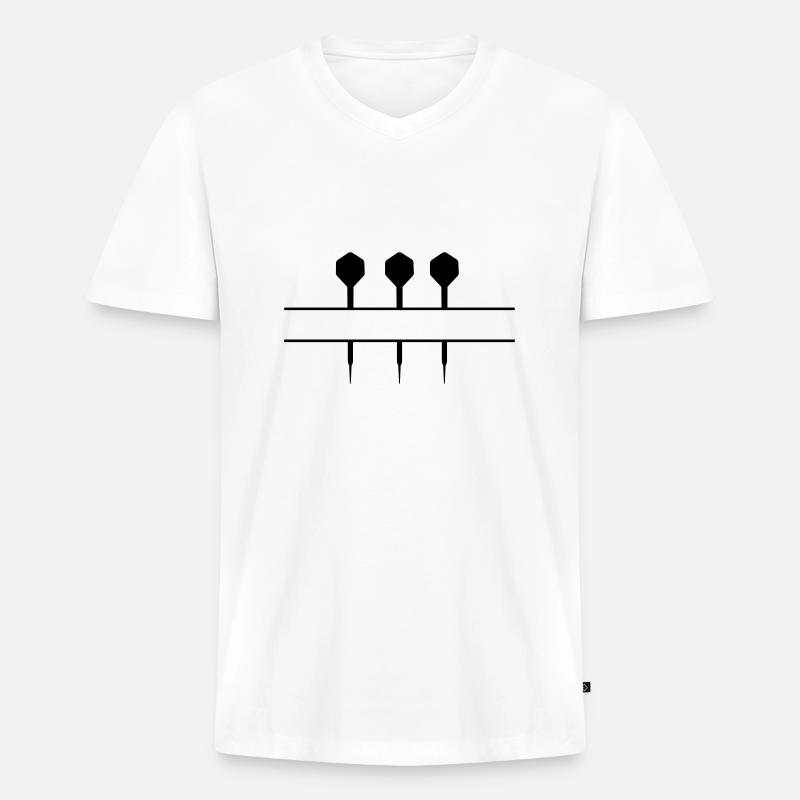 Pfeile Dart Text - Männer Premium Bio T-Shirt mit V-Ausschnitt - Weiß