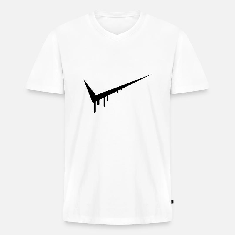 Graffiti Tick - Männer Premium Bio T-Shirt mit V-Ausschnitt - Weiß