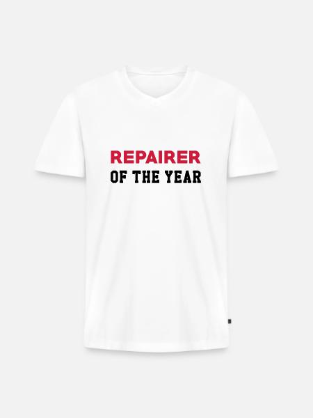 reparation / repair / repairer / DIY - Premium økologisk T-shirt med V-hals til mænd - hvid