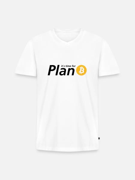Time for plan B - Men's Premium Organic T-shirt with V-neck - white