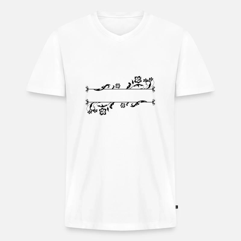 Namen oder Zahlen - Männer Premium Bio T-Shirt mit V-Ausschnitt - Weiß