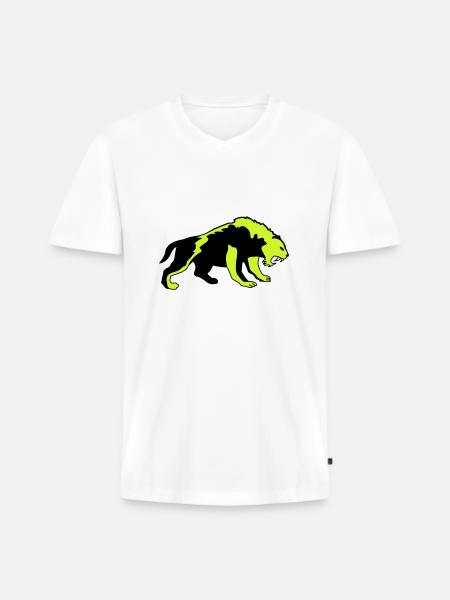 tiger 02 - Männer Premium Bio T-Shirt mit V-Ausschnitt - Weiß