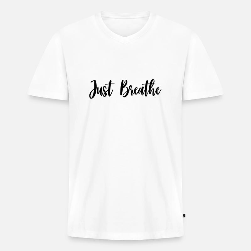 NUR VERSCHNAUFPAUSE - Männer Premium Bio T-Shirt mit V-Ausschnitt - Weiß