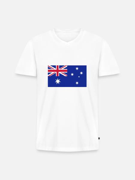 Australien - Männer Premium Bio T-Shirt mit V-Ausschnitt - Weiß