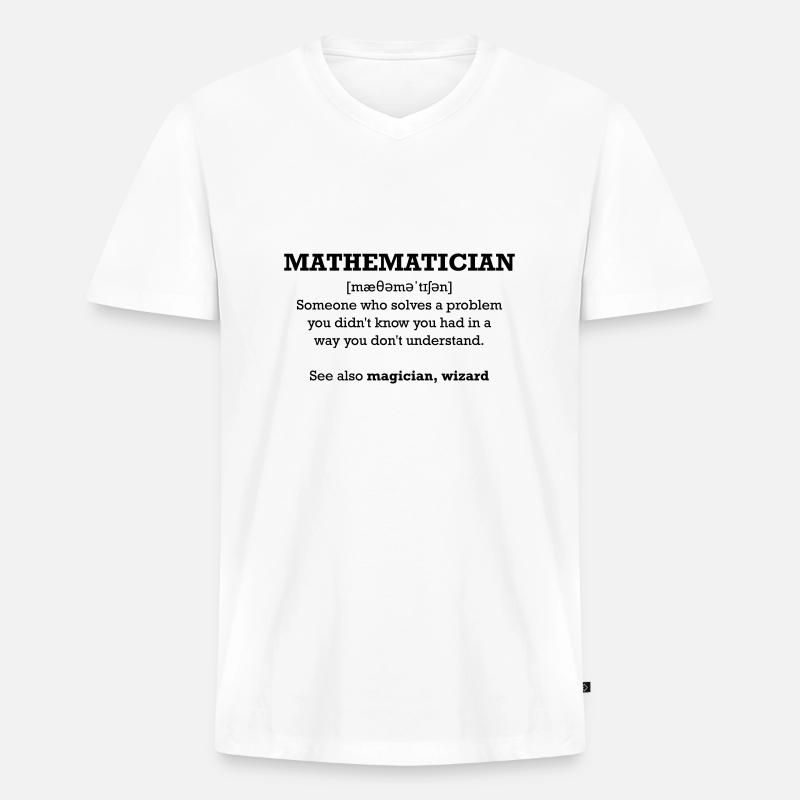 Mathematician - wizard - Männer Premium Bio T-Shirt mit V-Ausschnitt - Weiß