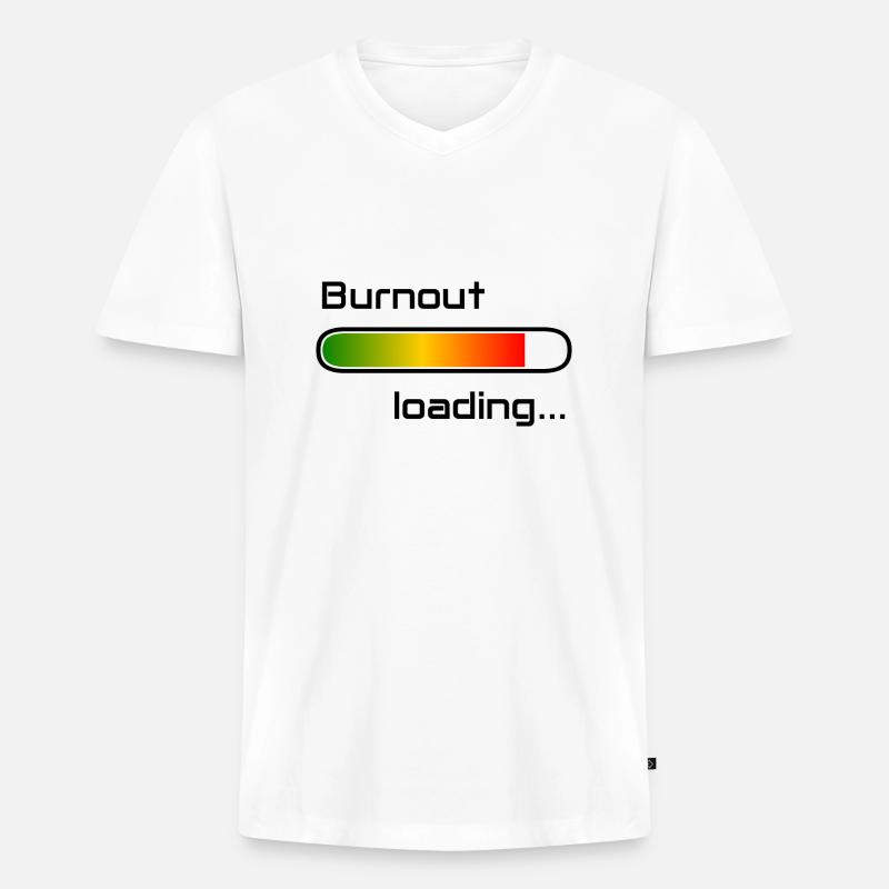 burnout loading, burnout lädt, Burnoutbalken - Männer Premium Bio T-Shirt mit V-Ausschnitt - Weiß