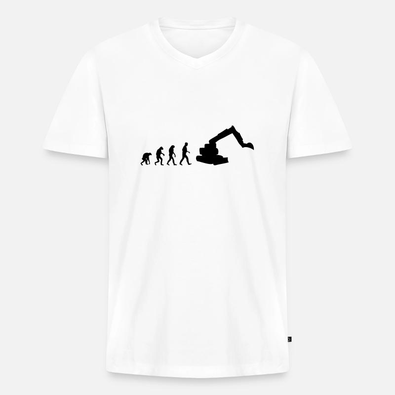 digger evolution - Men's Premium Organic T-shirt with V-neck - white