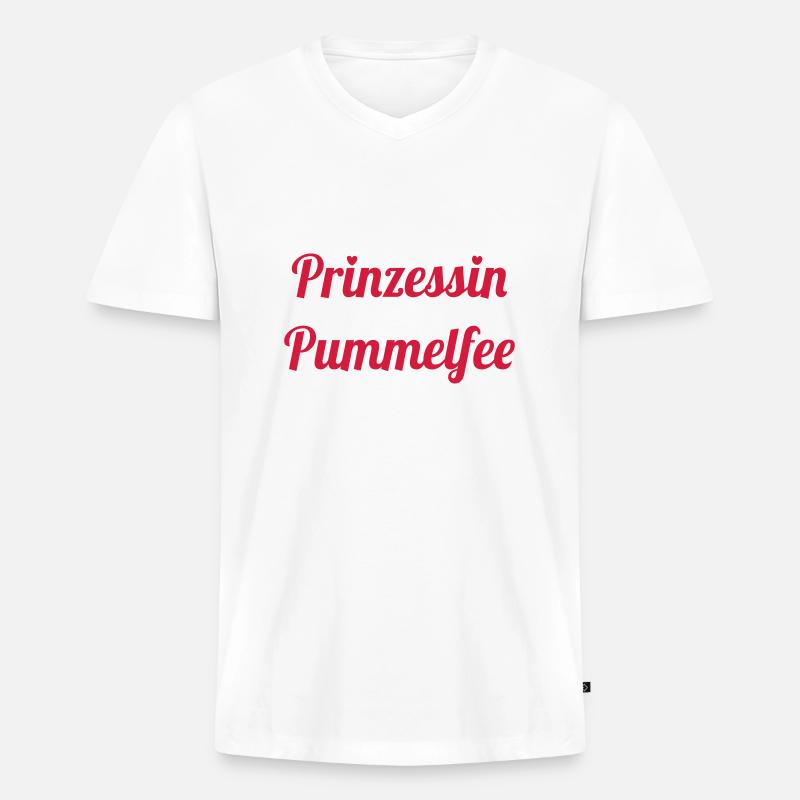 Prinzessin Pummelfee - Männer Premium Bio T-Shirt mit V-Ausschnitt - Weiß