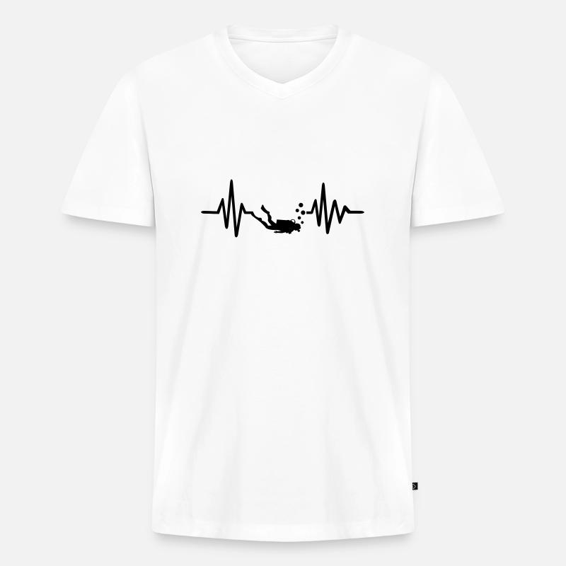 Tauchen - Männer Premium Bio T-Shirt mit V-Ausschnitt - Weiß