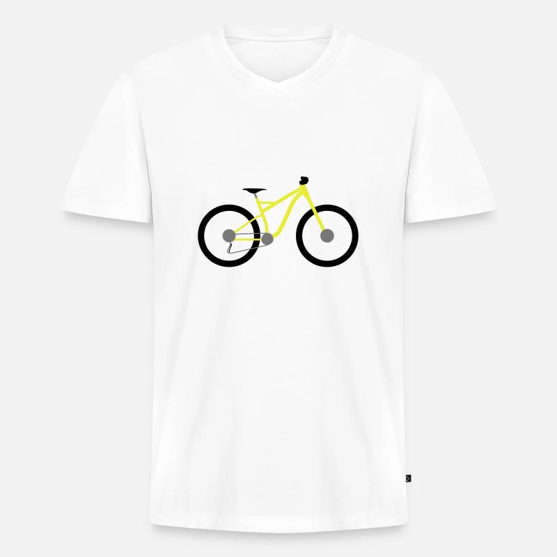 fahrrad - Männer Premium Bio T-Shirt mit V-Ausschnitt - Weiß