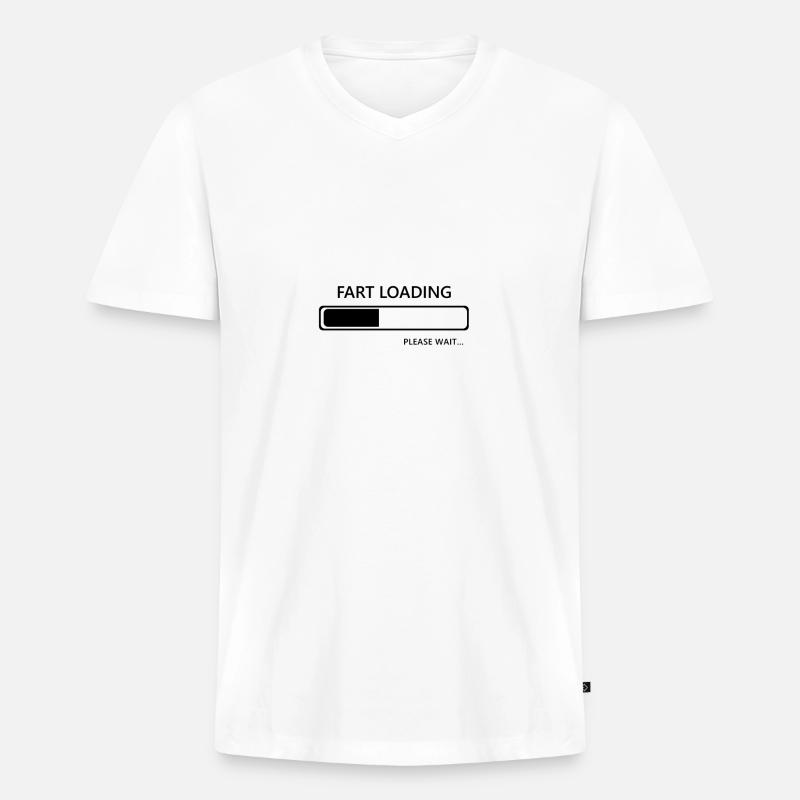 Fart loading - Männer Premium Bio T-Shirt mit V-Ausschnitt - Weiß