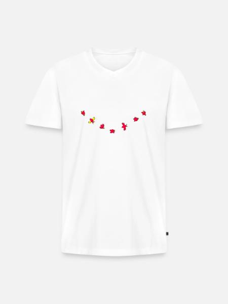 Birdies - T-shirt encolure en V Premium bio Homme - blanc