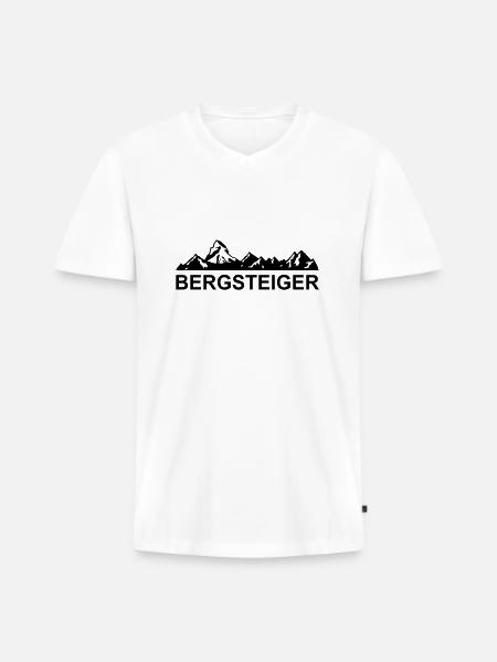 bergsteiger - Männer Premium Bio T-Shirt mit V-Ausschnitt - Weiß