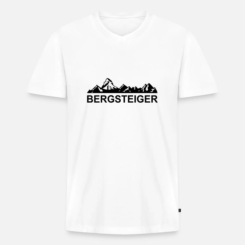 bergsteiger - Männer Premium Bio T-Shirt mit V-Ausschnitt - Weiß