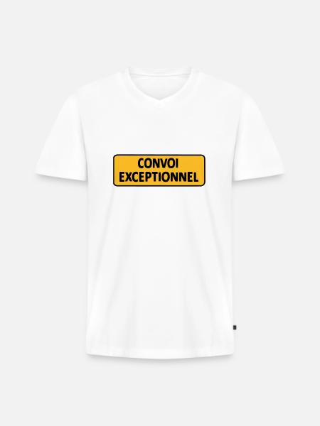Convoi Exeptionnel - T-shirt encolure en V Premium bio Homme - blanc