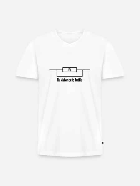 resistance is futile - Men's Premium Organic T-shirt with V-neck - white