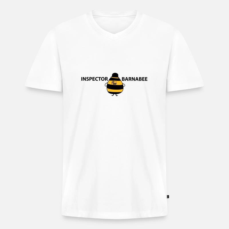 Inspektor barnaby - Männer Premium Bio T-Shirt mit V-Ausschnitt - Weiß
