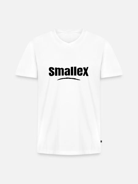 smallex - T-shirt encolure en V Premium bio Homme - blanc