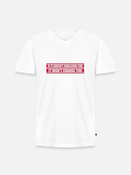 Workout Fitness Motivation Quote - Men's Premium Organic T-shirt with V-neck - white