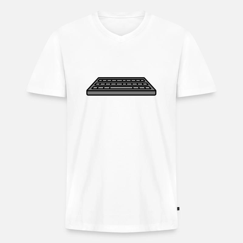 Tastatur Eingabe Computer Design - Männer Premium Bio T-Shirt mit V-Ausschnitt - Weiß