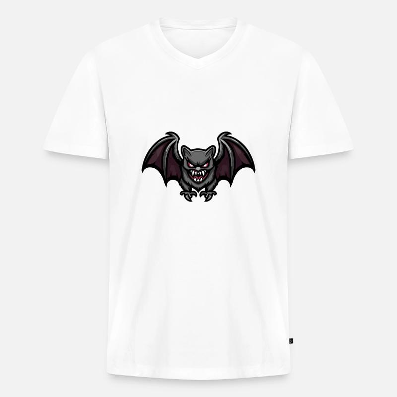 Fledermaus Halloween Comic Blutsauger - Männer Premium Bio T-Shirt mit V-Ausschnitt - undefined