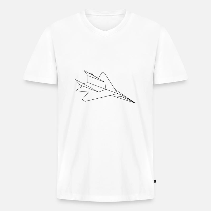 Papierflieger - Männer Premium Bio T-Shirt mit V-Ausschnitt - Weiß