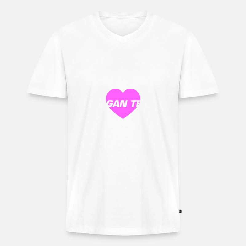 Vegan Team Herz - Männer Premium Bio T-Shirt mit V-Ausschnitt - undefined