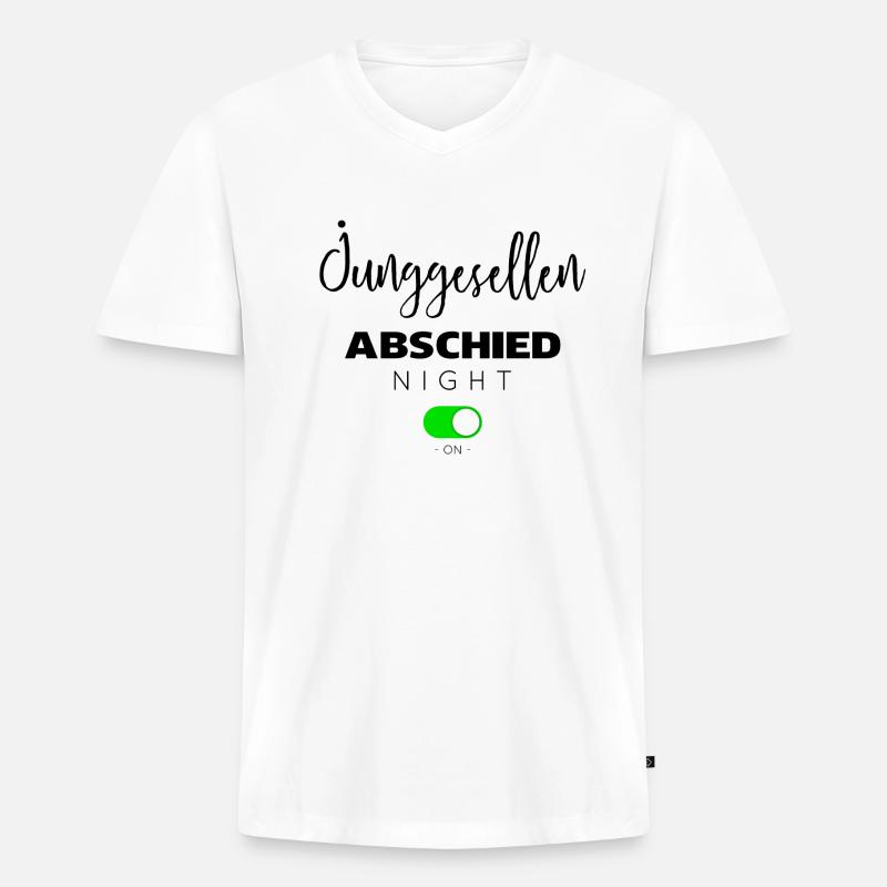 Junggesellen abschied - Männer Premium Bio T-Shirt mit V-Ausschnitt - Weiß