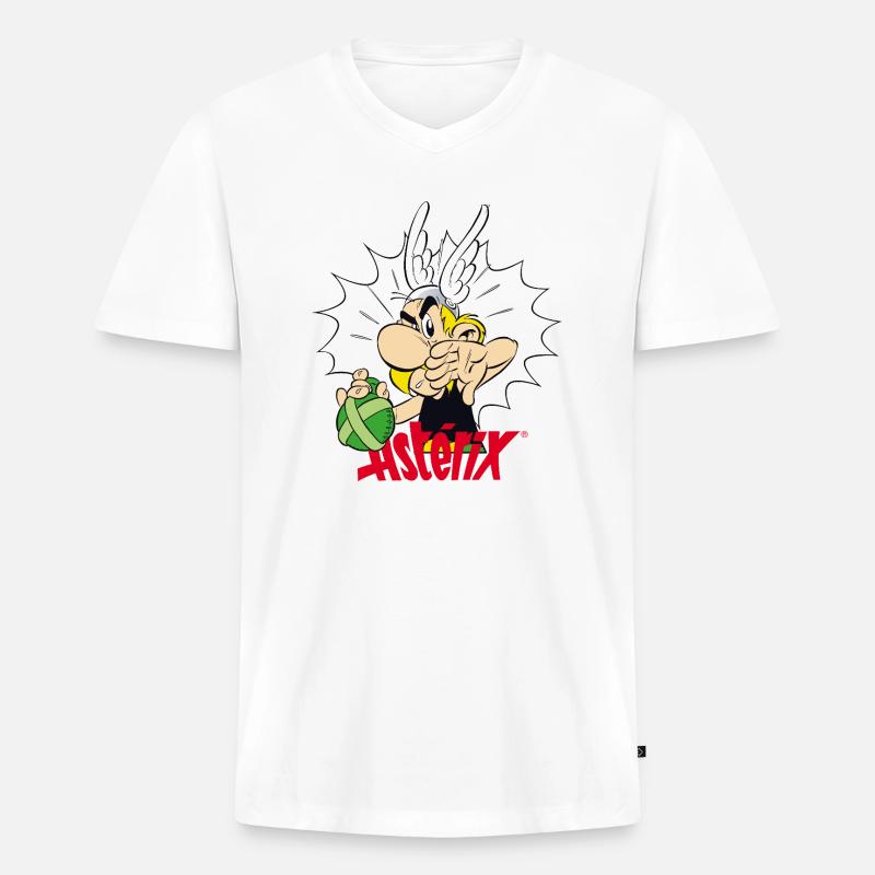 Asterix & Obelix - Asterix with elixir - Maglietta ecologica premium da uomo con scollo a V - bianco