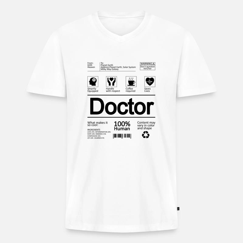 Doctor Arzt Geschenk - Männer Premium Bio T-Shirt mit V-Ausschnitt - Weiß