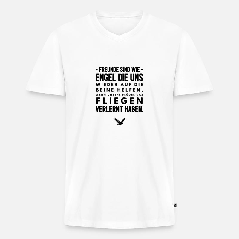 Freunde Freundschaft - Männer Premium Bio T-Shirt mit V-Ausschnitt - Weiß