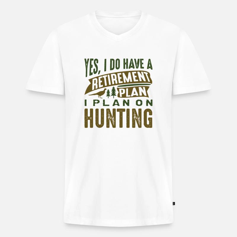 Ruhestandsplan Jagd - Männer Premium Bio T-Shirt mit V-Ausschnitt - Weiß