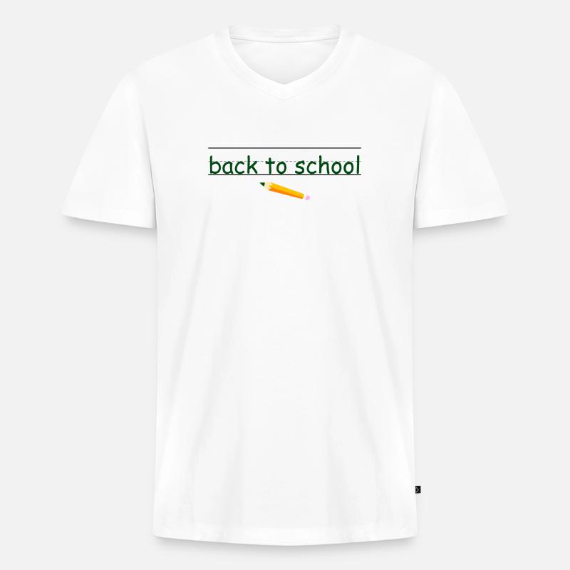 Schule - Männer Premium Bio T-Shirt mit V-Ausschnitt - Weiß