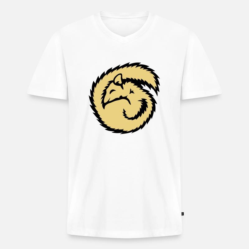 Lieertier schlafen schlafe winterschlaf - Männer Premium Bio T-Shirt mit V-Ausschnitt - Weiß