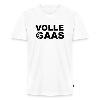 Full Mesh - Men's Premium Organic T-shirt with V-neck - white - Front - Nico (187cm)