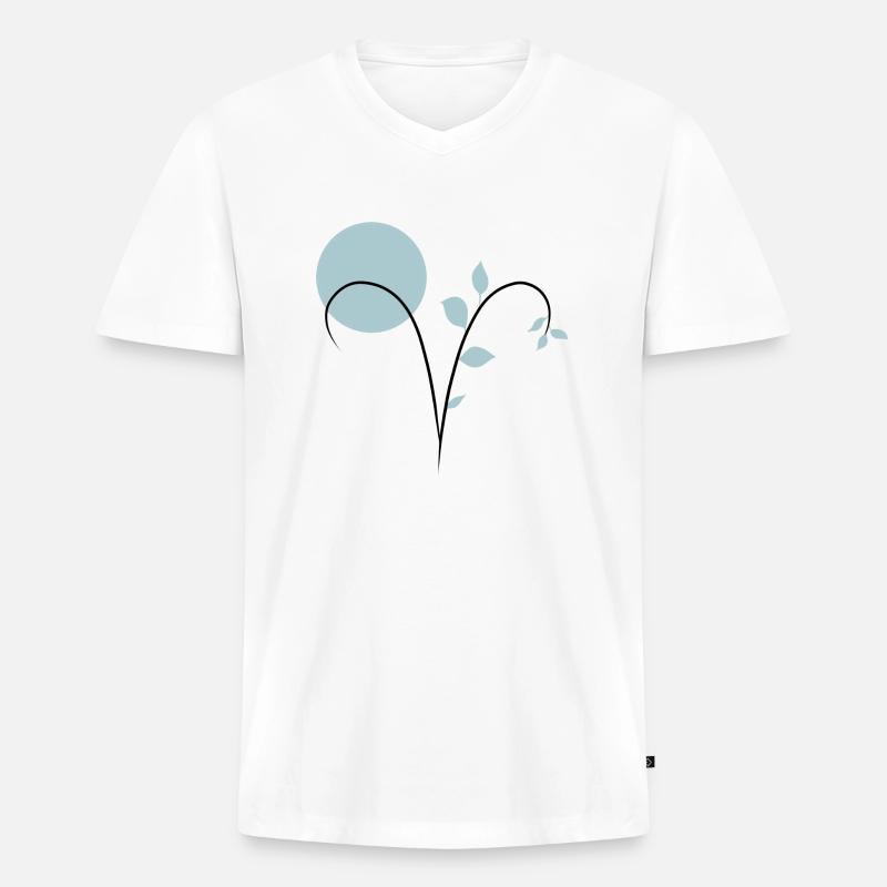Astrologisches Zeichen widder Widder - Männer Premium Bio T-Shirt mit V-Ausschnitt - Weiß