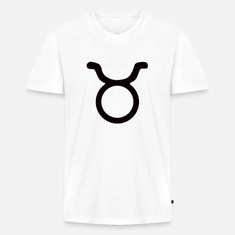 Astrologisches Symbol Taurus - Männer Premium Bio T-Shirt mit V-Ausschnitt - Weiß
