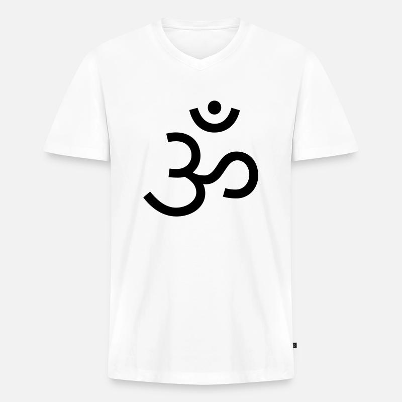 om 2 - Männer Premium Bio T-Shirt mit V-Ausschnitt - Weiß