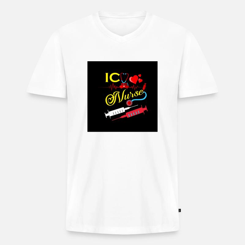 Nurse Injection Design - Männer Premium Bio T-Shirt mit V-Ausschnitt - Weiß
