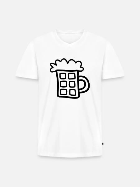 Beer 1 - Men's Premium Organic T-shirt with V-neck - white