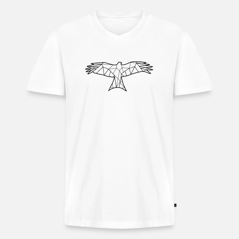 Vogel Poly - Männer Premium Bio T-Shirt mit V-Ausschnitt - Weiß