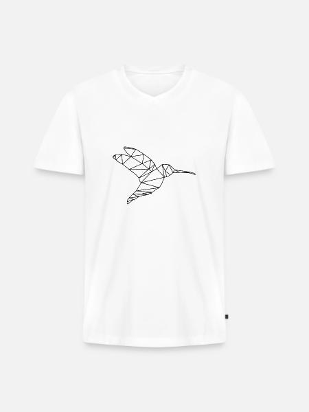 Hummingbird geometric - Men's Premium Organic T-shirt with V-neck - white