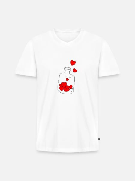 bottle - Men's Premium Organic T-shirt with V-neck - white