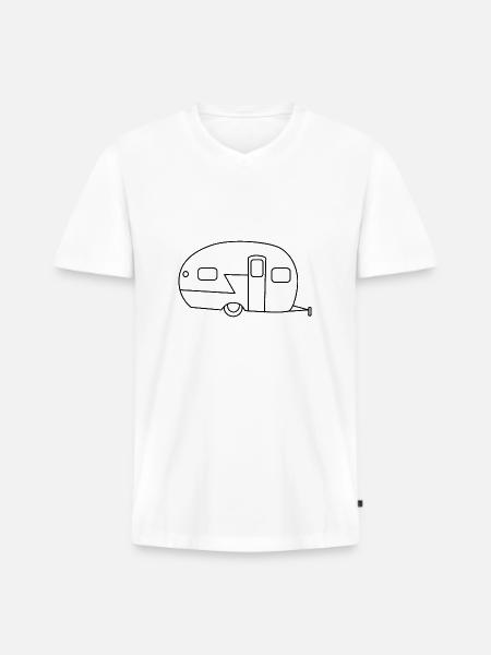Caravan - Men's Premium Organic T-shirt with V-neck - white