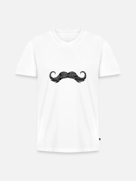 moustache - Men's Premium Organic T-shirt with V-neck - white