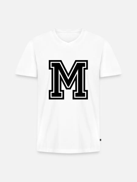 M - Männer Premium Bio T-Shirt mit V-Ausschnitt - Weiß