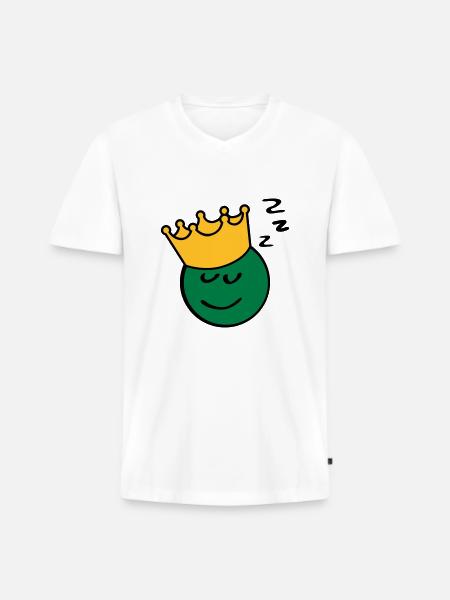 Peas king sleep - Men's Premium Organic T-shirt with V-neck - white