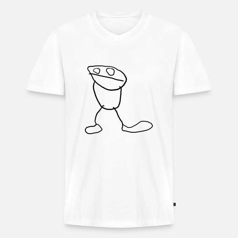 Männchen (by Linus) - Männer Premium Bio T-Shirt mit V-Ausschnitt - Weiß