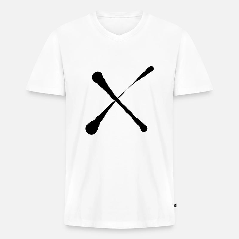 X - Männer Premium Bio T-Shirt mit V-Ausschnitt - Weiß