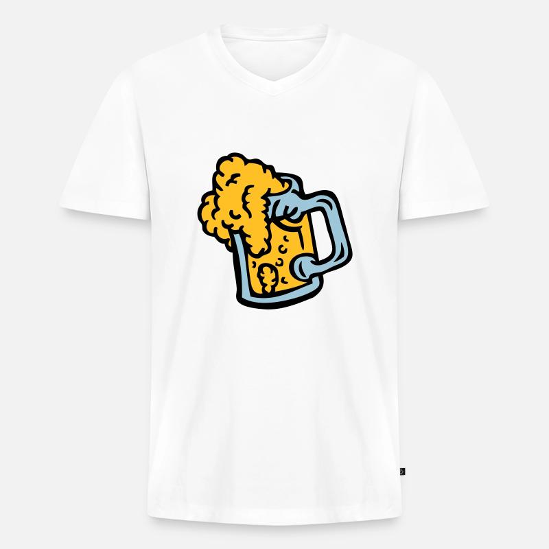 Alkohol, Bier, Bierglas Blende 409 - Männer Premium Bio T-Shirt mit V-Ausschnitt - Weiß